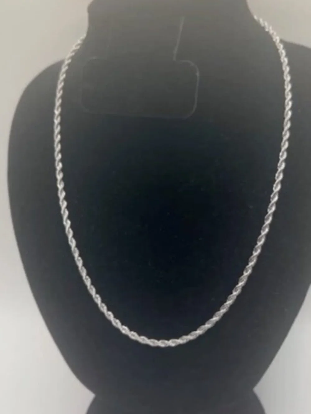 Real Silver Rope Chain 3mm 24 Inch Mens Stainless Steel Plated Waterproof Solid